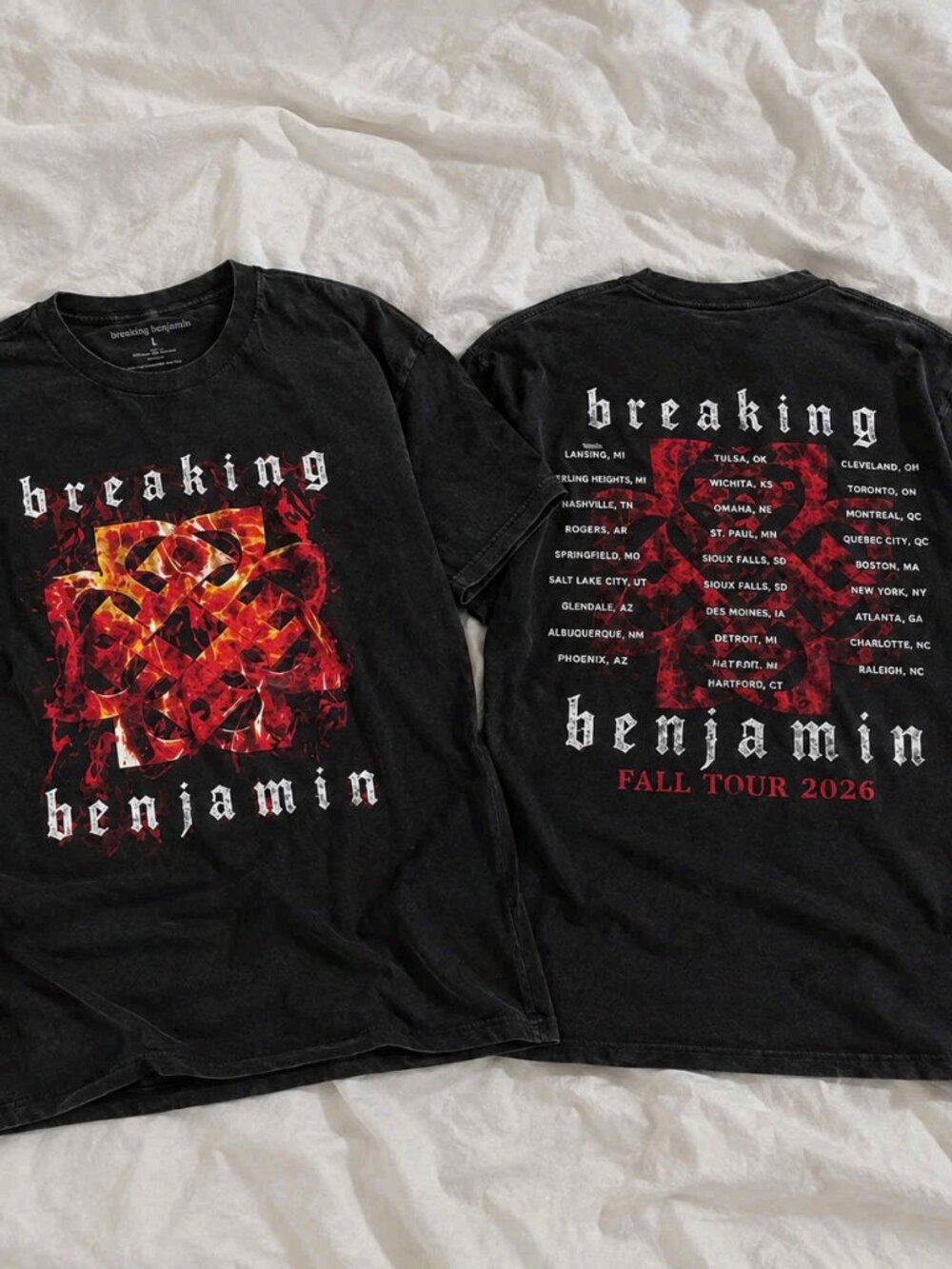 Breaking Benjamin Fall Tour 2026 Concert Band Merch Black Tee